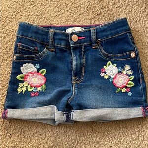 🔥3 for $10 -Denim Shorts with Floral Design